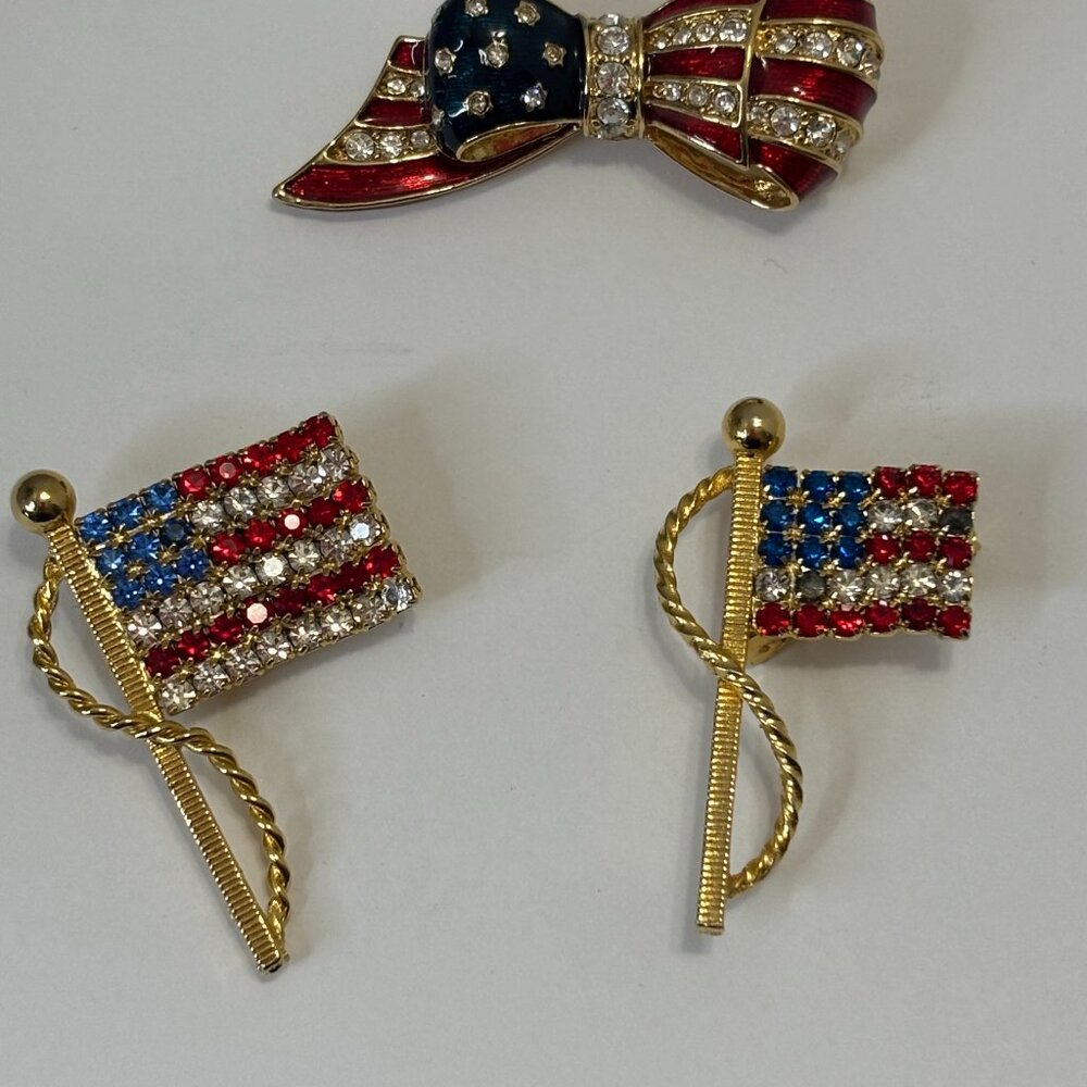 Red, White and Blue Brooches